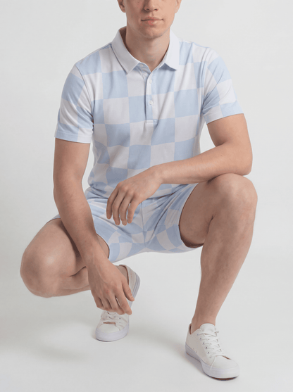 Adam Short Baby Blue Checkers