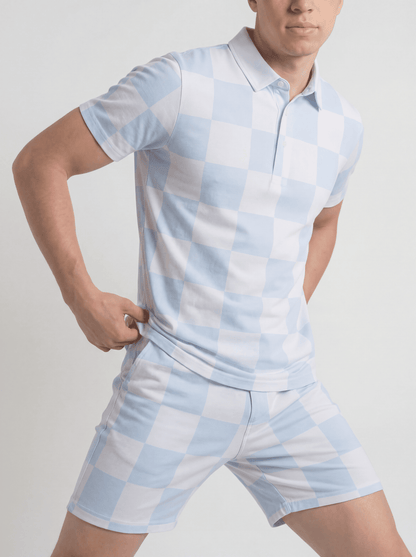 Adam Short Baby Blue Checkers
