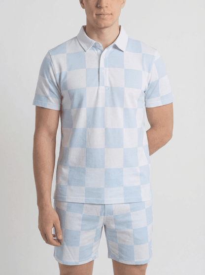 Adam Short Baby Blue Checkers