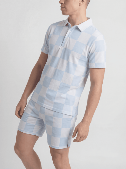 Adam Short Baby Blue Checkers